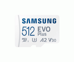 Карта пам'яті Samsung Evo Plus microSDXC 512GB UHS-I U3 V30 A2 + SD адаптер (MB-MC512SA/EU)