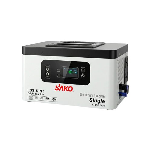 Портативна зарядна станція – система резервного живлення (інвертор та батарея) Sako Alpha-ESS-500W/1KWh. Потужність 500 Вт, енергоємність 1004.8 Вт*год, LifePO4