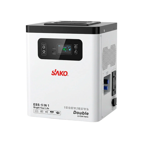 Портативна зарядна станція – система резервного живлення (інвертор та батарея) Sako Alpha-ESS-1000W/2KWh. Потужність 1000 Вт, енергоємність 2009.6 Вт*год, LifePO4
