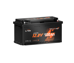Акумуляторна батарея літій-залізо-фосфатна з Bluetooth 12.8В 100А*год LiFePO4 LiTime H190 L12V100-100-H190-BT-4-AC150
