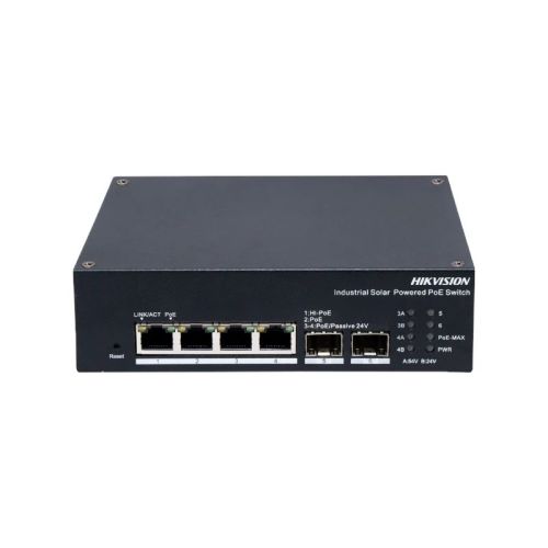 Комутатор 4 порти керований Hikvision DS-3T1506HP-EI-UPS PoE