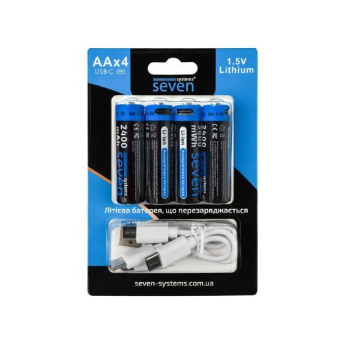 Акумуляторна батарейка SEVEN AA 1.5V Li-ion 4 шт