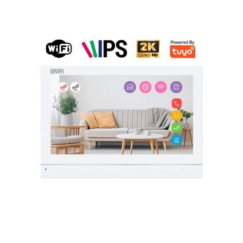 Відеодомофон 7 дюймів з Wi-Fi SEVEN DP-7576-W2K white