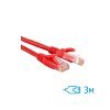 Патч-корд CNM Secure UTP 3м Cat.5e литой красный RJ45, CU