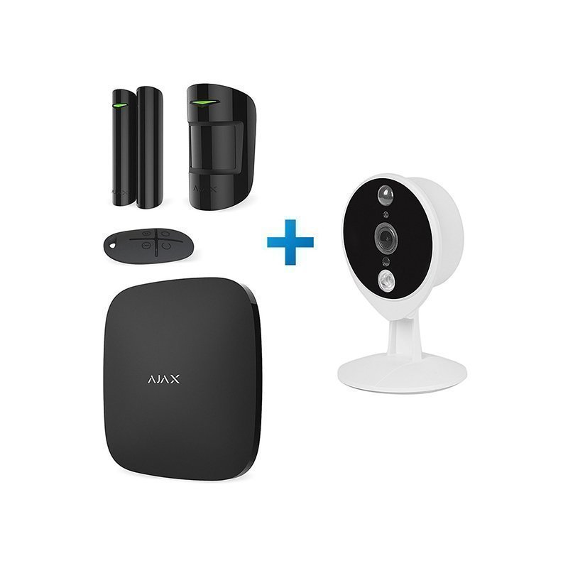 

Комплект сигнализации ajax starterkit черный + ip-видеокамера tecsar airy ta-1