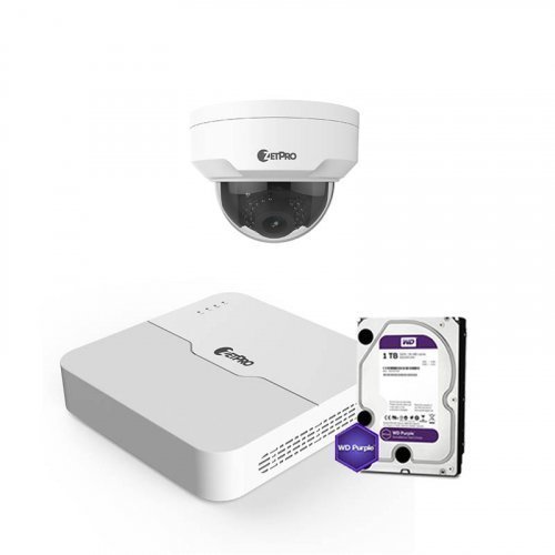 IP комплект видеонаблюдения ZetPro IP-2M-1DOME-Pro