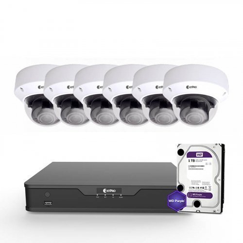 IP комплект видеонаблюдения ZetPro IP-8M-6DOME-Pro