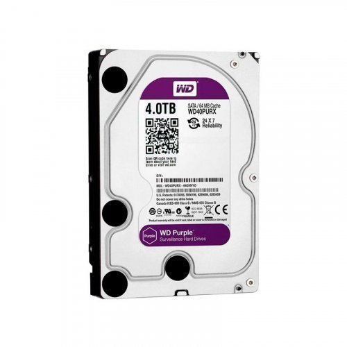 Жесткий диск HDD Western Digital Purple 4TB 64MB WD40PURZ 3.5 SATA III