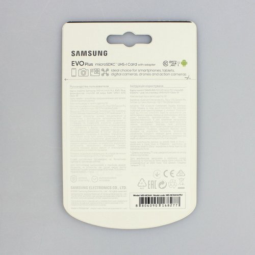 Карта памяти Samsung 64GB microSDXC C10 UHS-I U1 R100/W20MB/s Evo Plus V2