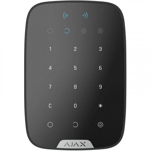 Бездротова клавіатура Ajax Keypad Plus black підтримка безконтактних карт та брелоків