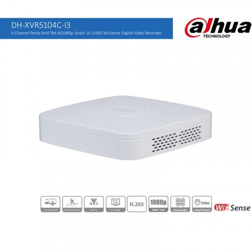 Видеорегистратор Dahua DH-XVR5104C-I3 4-канальный Penta-brid Smart 1U WizSense