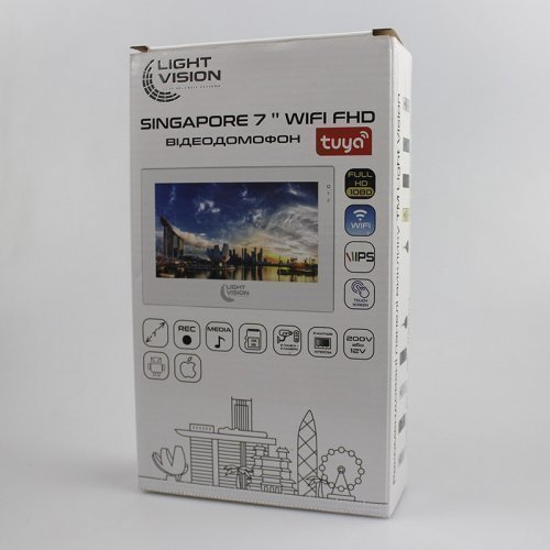 Аналоговый 7-дюймовый видеодомофон с сенсорным экраном LightVision SINGAPORE 7″ Wi-Fi FHD