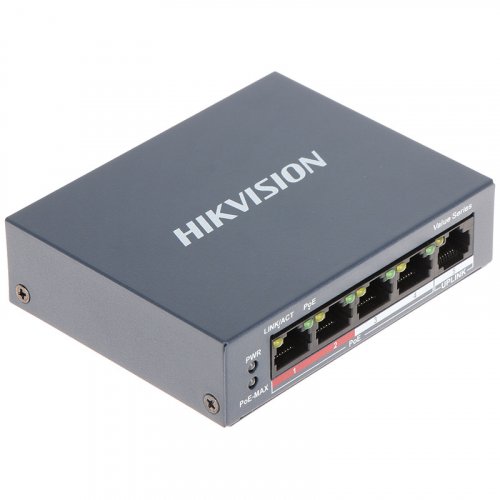 Комутатор Hikvision DS-3E0105P-E/M(B) 4-портовий POE