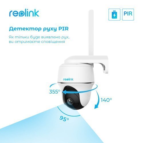 Беспроводная 4G/3G/LTE уличная IP Камера Reolink Go PT Plus + SP