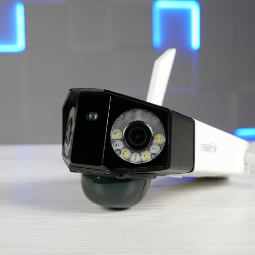 Уличная камера видеонаблюдения Reolink Duo 2 WiFi 8Мп с двумя объективами и прожекторами, сиреной