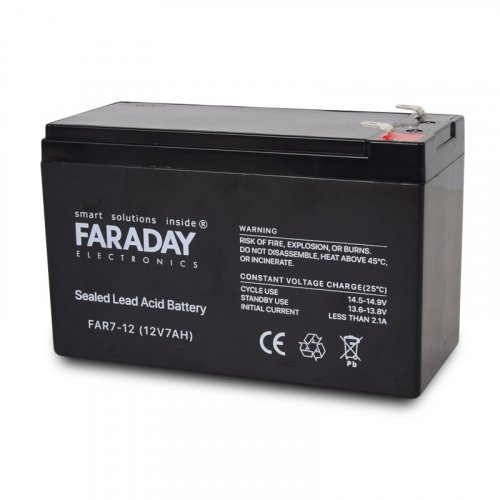 Комплект блоку безперебійного живлення Full Energy BBGP-123 + акумулятор 12В 7 Ач для ДБЖ Faraday Electronics FAR7-12