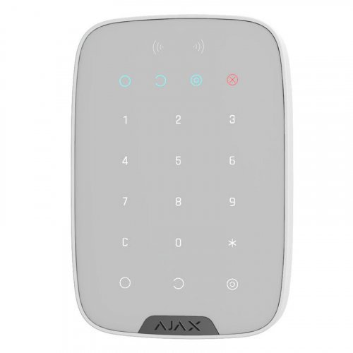 Беспроводная клавиатура Ajax Keypad S Plus (8PD) white с поддержкой защищенных карт и брелок