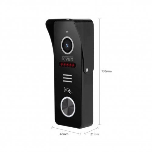 Вызывная панель домофона со встроенным считывателем карт EM-Marin SEVEN CP-7502F RFID Black