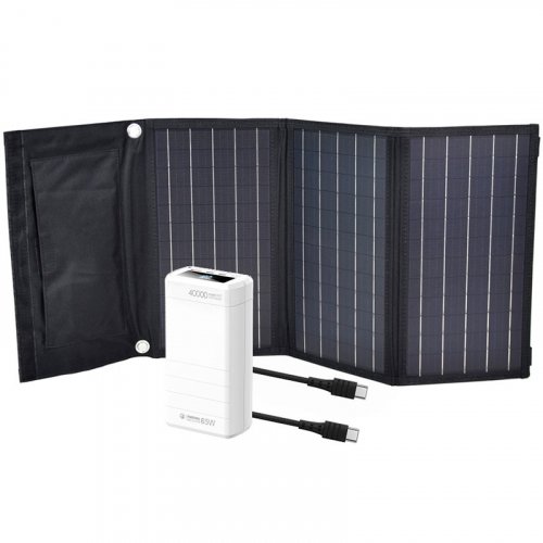 Комплект: сонячна панель 30W Solar Charger, повербанк FEB-310W, кабель RC-068B-C
