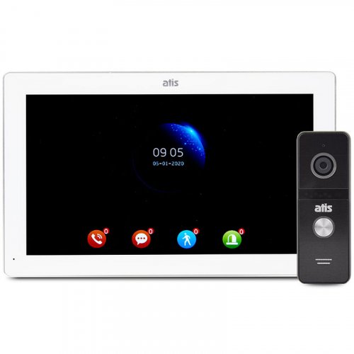 Комплект відеодомофону ATIS AD-1070FHD/T White + AT-400FHD Black