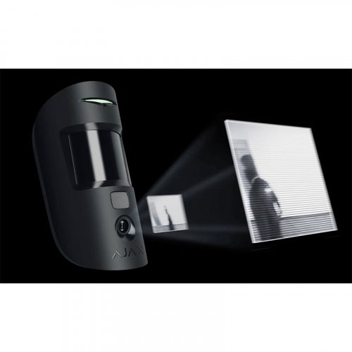 Проводной извещатель движения Ajax MotionCam (PhOD) Fibra black фотоверификация