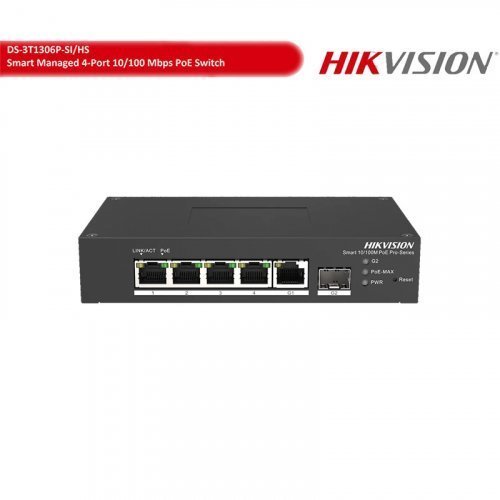 Коммутатор Hikvision DS-3T1306P-SI/HS 4-портовый управляемый POE