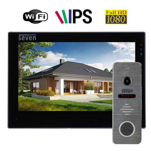 Комплект видеодомофона SEVEN DP-7577/04Kit black Wi-Fi