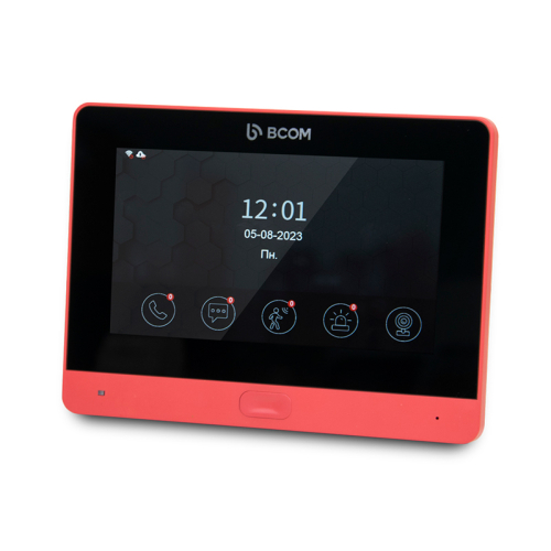 Комплект Wi-Fi відеодомофонa 7" BCOM BD-760FHD/T Red з підтримкою Tuya Smart + BT-400FHD Black