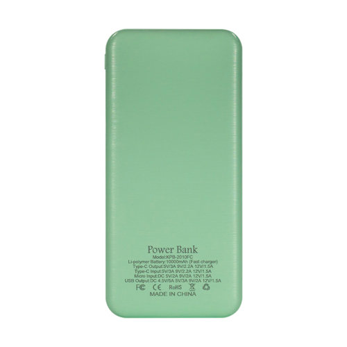 Повербанк 10000mAh Power Bank Kraft KPB-2010FC Green 22.5W QC3.0