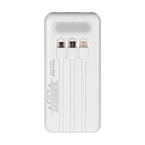 Повербанк 20000mAh Power Bank Kraft KPB-2120FCL White 22.5W QC3.0 LED-ліхтар