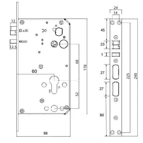 Розумний дверний біометричний замок SEVEN LOCK SL-7775BF black