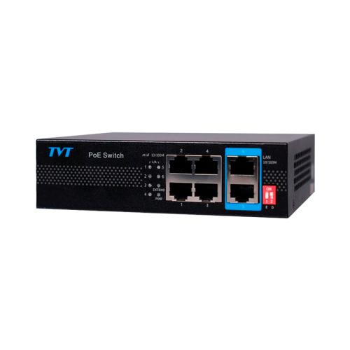 PoE-комутатор 6-портовий TVT TD-B2204S1-PEU з 4 портами PoE