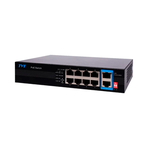 PoE-комутатор 10-портовий TVT TD-B2208S1-PGU з 8 портами PoE