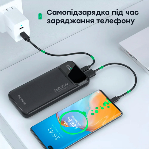 Повербанк 10000mAh Choetech B728 Black 22.5W QC3.0 PD3.0