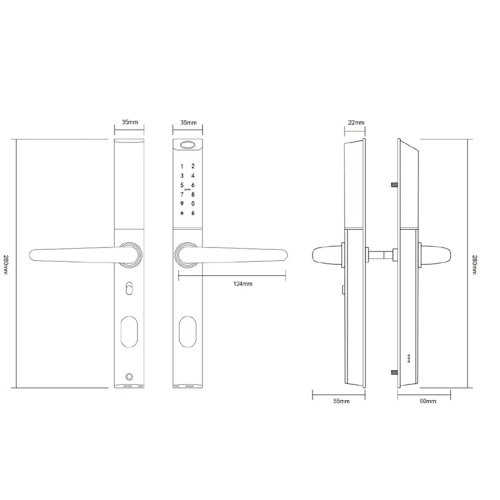 Розумний дверний біометричний замок SEVEN LOCK SL-7763BF black (без врізної частини)