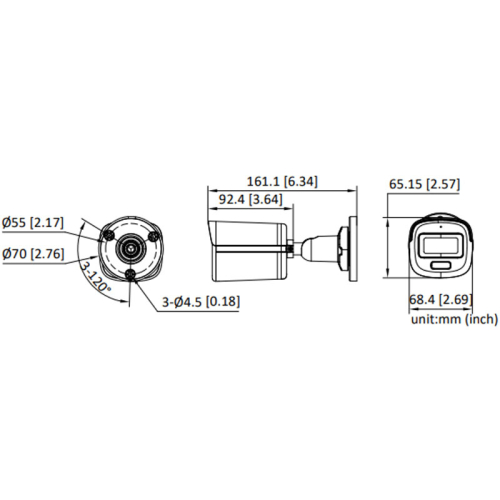 HDTVI відеокамера Hikvision DS-2CE10DF3T-LFS 2МП (2.8мм)