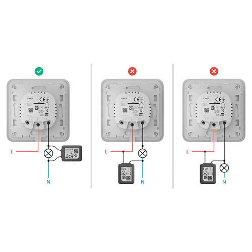 Бездротовий розумний сенсорний димерний вимикач світла Ajax LightCore (Dimmer) [55] (8EU) ASP white