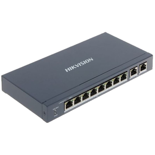Комутатор 8 портів некерований Hikvision DS-3E0310P-E/M(B) PoE