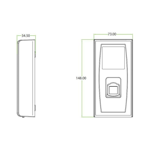 Біометричний термінал з Bluetooth ZKTeco MA300-BT/ID зі скануванням відбитку пальця і зчитувачем EM карт