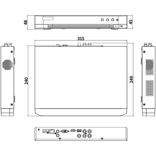 Видеорегистратор Hikvision iDS-7204HTHI-M1/XT 4-канальный 8MP 1U H.265 AcuSense