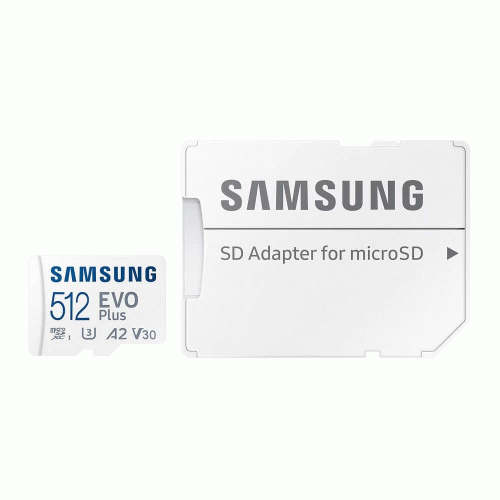 Карта пам'яті Samsung Evo Plus microSDXC 512GB UHS-I U3 V30 A2 + SD адаптер (MB-MC512SA/EU)