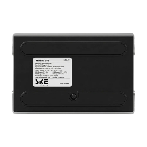 Джерело безперебійного живлення Mini UPS SKE POE-36E-LFP 48V 20000mAh 5V/9V/12V/24V/48V/PoE, LiFePO4 4*5Ah, для роутера і медіаконвертера