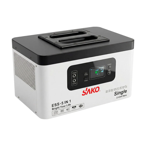 Портативна зарядна станція – система резервного живлення (інвертор та батарея) Sako Alpha-ESS-500W/1KWh. Потужність 500 Вт, енергоємність 1004.8 Вт*год, LifePO4