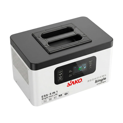 Портативна зарядна станція – система резервного живлення (інвертор та батарея) Sako Alpha-ESS-500W/1KWh. Потужність 500 Вт, енергоємність 1004.8 Вт*год, LifePO4