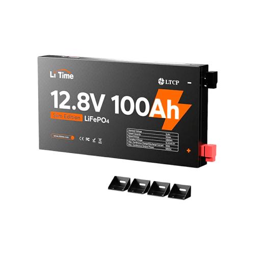Акумуляторна батарея літій-залізо-фосфатна 12.8В 100А*год LiFePO4 LiTime Slim 12V100-100-SLIM-LTCP-4-SE100 ультратонка