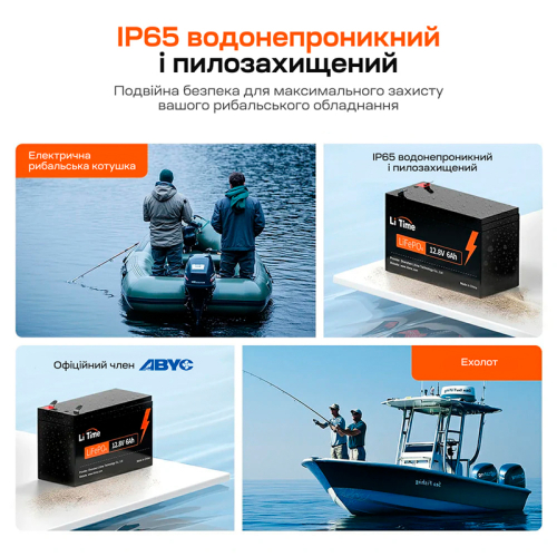 Акумуляторна батарея літій-залізо-фосфатна 12.8В 6А*год LiFePO4 LiTime L12V6-6-BASIC-4-A6
