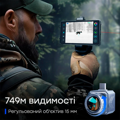 Тепловизор для смартфона на Android Xinfrared XH15+ держатель