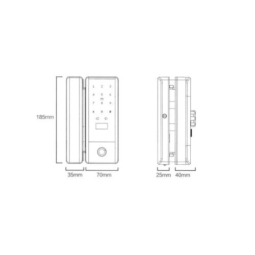 Розумний біометричний замок на скляні двері SEVEN LOCK SL-7776BF black