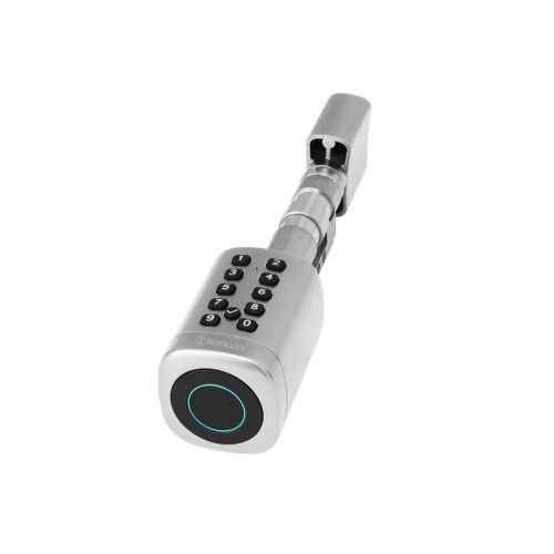 Розумний дверний біометричний замок (циліндр) SEVEN LOCK SL-7773BF silver (40-106 мм)