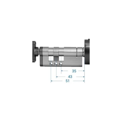 Розумний дверний біометричний замок (циліндр) SEVEN LOCK SL-7773BF silver (40-106 мм)